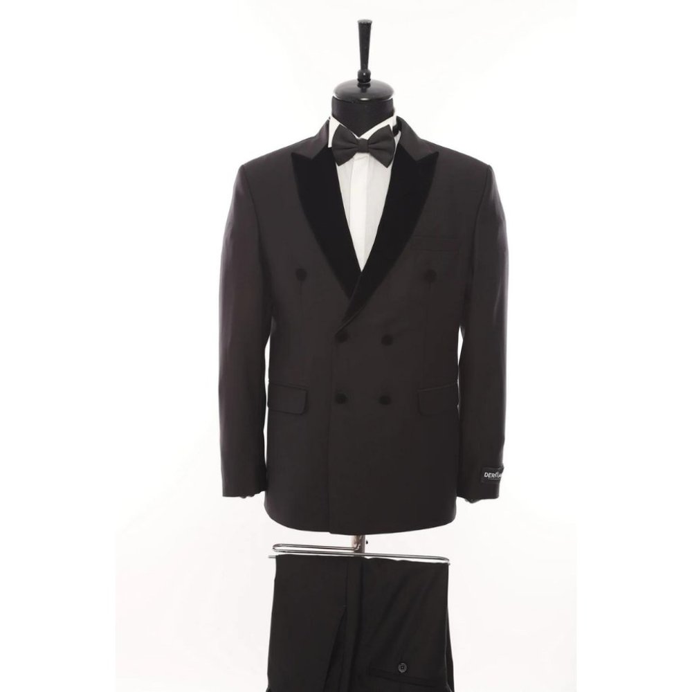 Derman Double Breasted Black Classic Tuxedo